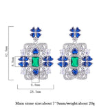 Emerald Sapphire Drop Earrings for Women