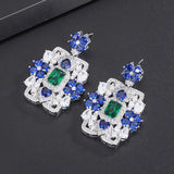 Emerald Sapphire Drop Earrings for Women