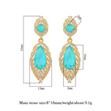 Emerald Paraiba Tourmaline Drop Earrings with Lab Diamond for Women
