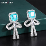 Paraiba Tourmaline Emerald Ruby Drop Earrings for Women