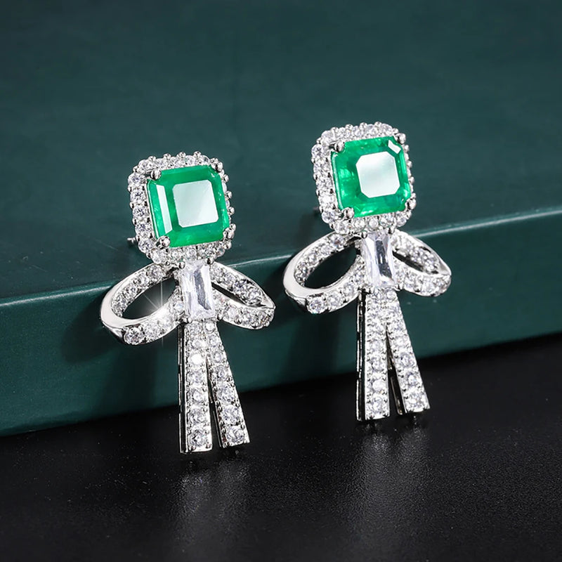Paraiba Tourmaline Emerald Ruby Drop Earrings for Women
