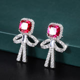 Paraiba Tourmaline Emerald Ruby Drop Earrings for Women