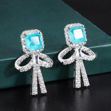 Paraiba Tourmaline Emerald Ruby Drop Earrings for Women