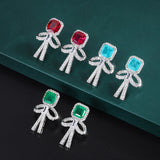 Paraiba Tourmaline Emerald Ruby Drop Earrings for Women