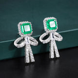Paraiba Tourmaline Emerald Ruby Drop Earrings for Women