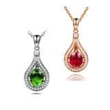 925 Silver Necklace with Gemstones Pendant for Women