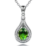 925 Silver Necklace with Gemstones Pendant for Women