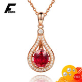 925 Silver Necklace with Gemstones Pendant for Women