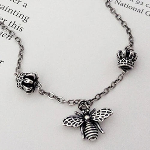 925 Silver Crown Bee Bracelet Fine Jewelry