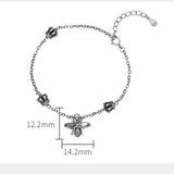 925 Silver Crown Bee Bracelet Fine Jewelry