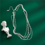 925 Silver Chain Necklaces 18K Plated Sparkling Clavicle Chain for Women