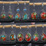 925 Silver Oval Emperor Stone Earrings Anniversary Party Ear Jewelry