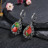 925 Silver Oval Emperor Stone Earrings Anniversary Party Ear Jewelry