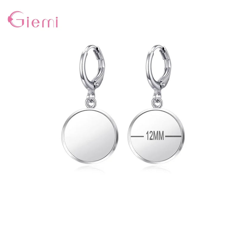 925 Silver Hoop Earrings Women Girls Party Gift Jewelry