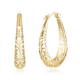 925 Silver Hoop Earrings Women Ancient Pattern Big S925 Lady Party Ears