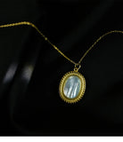 925 Silver Necklace Oval Shell Pendant Women's Jewelry