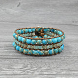 Retro Agates Jaspers Cuff Bracelet Stone Bohemia Jewelry
