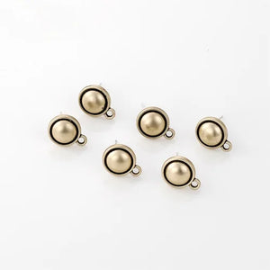 Retro Alloy Square Round Silver Pin Earrings DIY Material