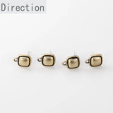 Retro Alloy Square Round Silver Pin Earrings DIY Material