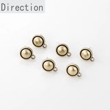 Retro Alloy Square Round Silver Pin Earrings DIY Material