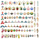 Alloy Enamel Flower Starfish Shell Charm for Jewelry Making DIY