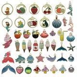 Alloy Enamel Flower Starfish Shell Charm for Jewelry Making DIY