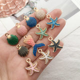 Alloy Enamel Flower Starfish Shell Charm for Jewelry Making DIY