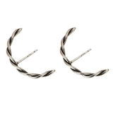 925 Silver Ear-Bone Twist Roped Twine Piercing Stud Earrings