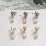 Baroque Angel Wings Pearl Earrings s925 Silver DIY Earrings Accessories