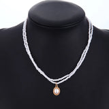 Baroque Double Pearl Necklace Elegant Choker Necklace