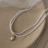 Baroque Double Pearl Necklace Elegant Choker Necklace