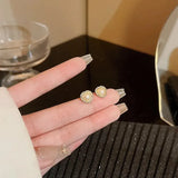 Baroque Heart Pearl Earrings Women Needle Small Sense Earrings Ear Stud
