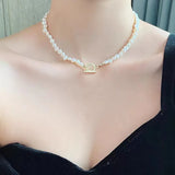 Baroque Shape Freshwater Pearl Clavicle Chain Necklace