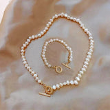 Baroque Shape Freshwater Pearl Clavicle Chain Necklace