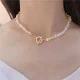 Baroque Shape Freshwater Pearl Clavicle Chain Necklace