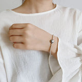 Sterling Silver Freshwater Pearl & Agate Bracelet for Women