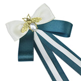 Bee Bows Brooch Pins Ribbon Fabric Bow Tie Lapel Shirt Collar Jewelry