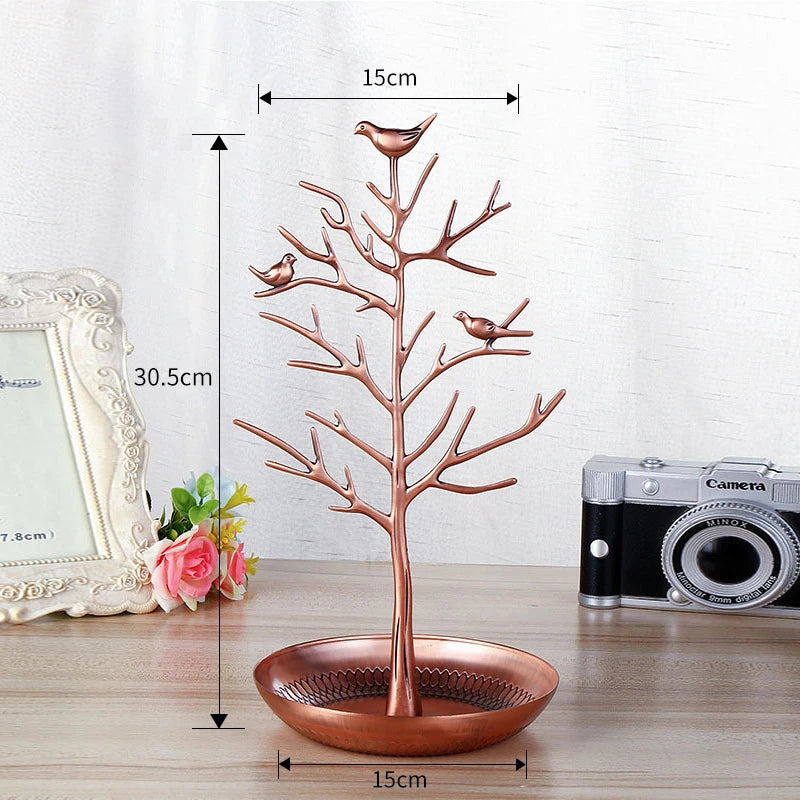 Vintage Bird Tree Jewelry Organizer Stand