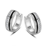 Retro Zircon Ear Buckles 925 Silver Earrings for Women