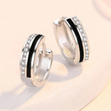 Retro Zircon Ear Buckles 925 Silver Earrings for Women