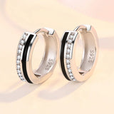 Retro Zircon Ear Buckles 925 Silver Earrings for Women