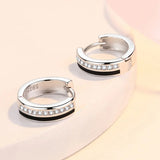 Retro Zircon Ear Buckles 925 Silver Earrings for Women
