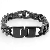 15mm Wide Retro Chain Bracelet Men Stainless Steel Punk Jewelry