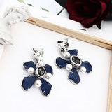 Flower Pearl Inlaid Ear Clips