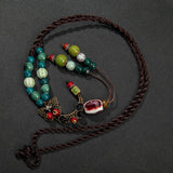 Bohemian Ceramic Necklace with Butterfly and Moon Charms