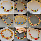 Bohemian Palace Necklace Set Choker Pendant Chain