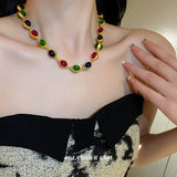 Bohemian Palace Necklace Set Choker Pendant Chain