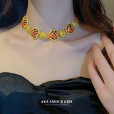 Bohemian Palace Necklace Set Choker Pendant Chain