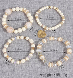 Boho Multilayer Crystal Beads Heart Charms Bracelet