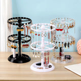 Retro Bracelet Necklace Hanger Round Jewelry Rotating Rack Display Organizer